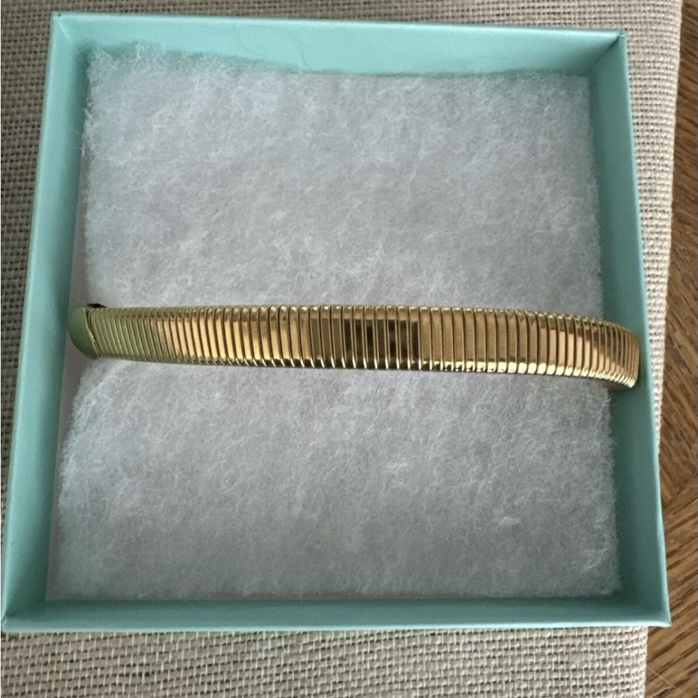 Bloom Design Fashion Trendy Jewelry Isla Gold Stainless Steel Bangle Bracelet